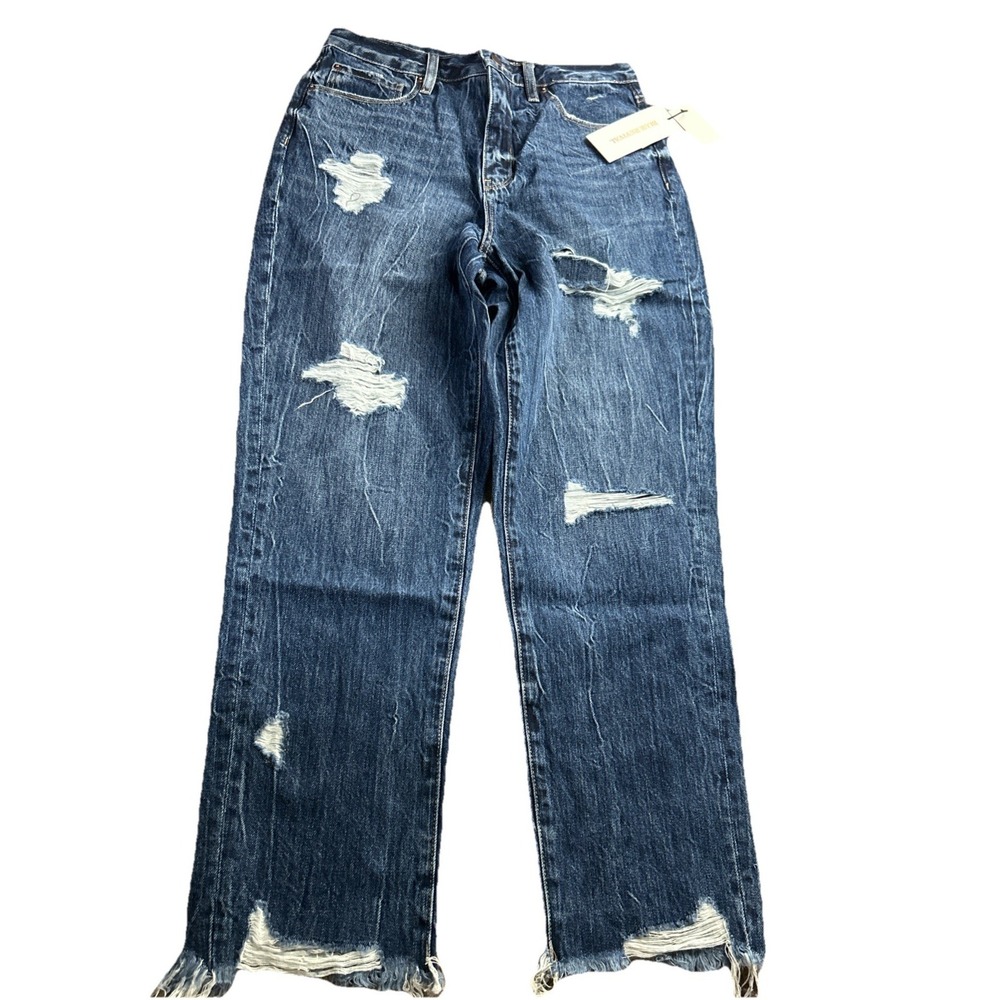 Blue Revival Boyfriend Jeans Women's 27x28 Blue Distressed Msrp 139.00